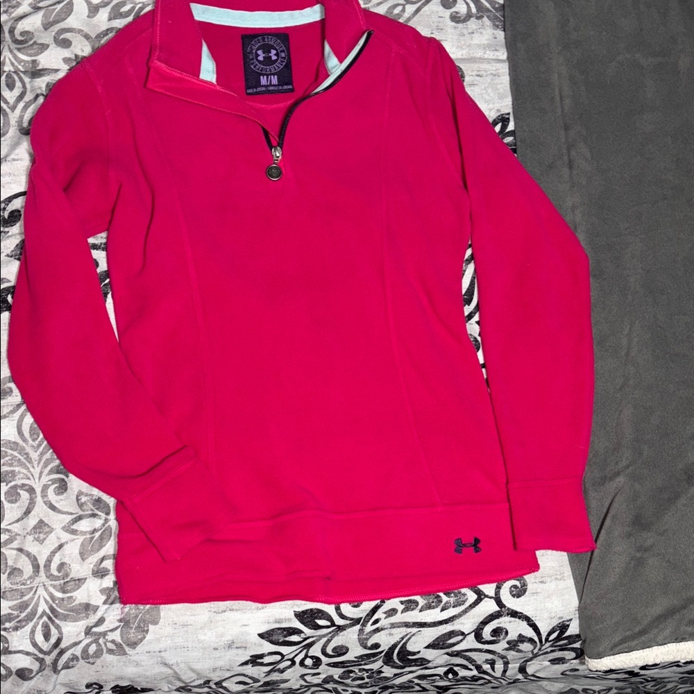 Under Armour Fuchsia Fleece Quarter-Zip Top